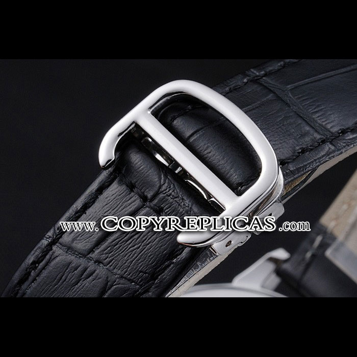 Cartier Ronde Louis White Dial Black Leather Strap CTR5950 - Photo-3