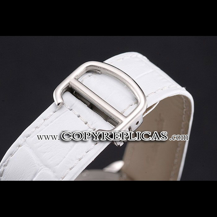 Cartier Ronde Louis Cartier White Dial Stainless Steel Case White Leather Strap CTR5969 - Photo-3