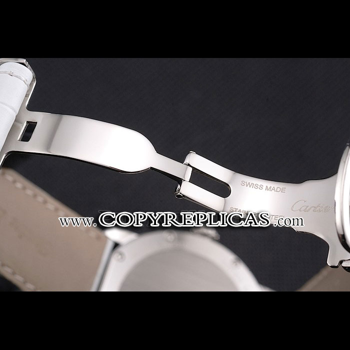 Cartier Ronde Louis Cartier White Dial Stainless Steel Case White Leather Strap CTR5969 - Photo-4