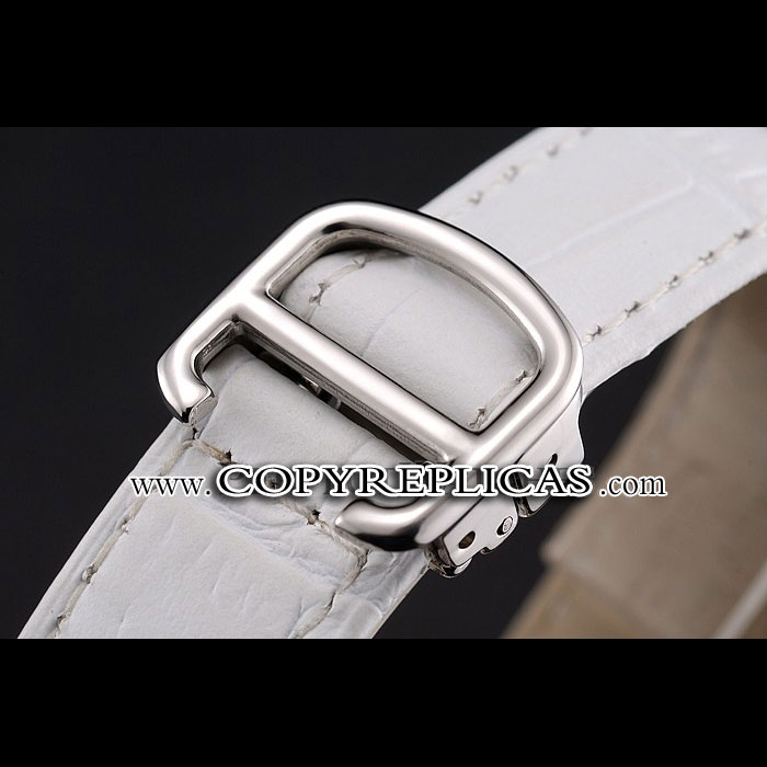 Cartier Ronde White Dial Stainless Steel Case White Leather Strap CTR5975 - Photo-3
