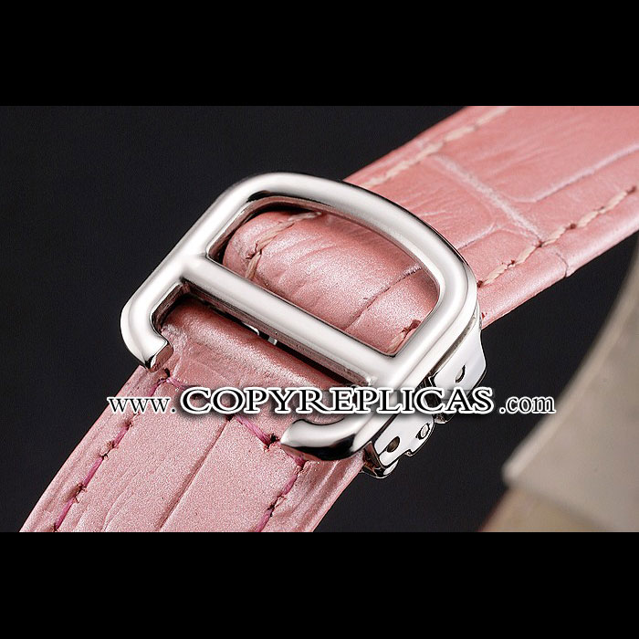 Cartier Ronde White Dial Diamond Bezel Stainless Steel Case Pink Leather Strap CTR5980 - Photo-3