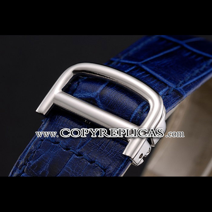 Cartier Ronde Solo White Dial Diamond Hour Marks Stainless Steel Case Blue Strap CTR5984 - Photo-3