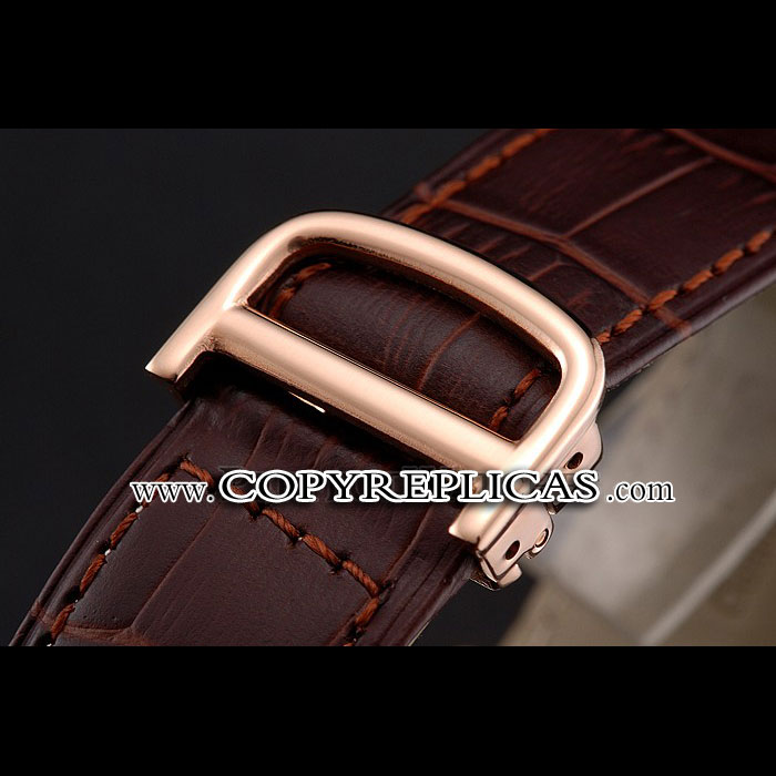 Cartier Ronde Solo Brown Dial Rose Gold Case Brown Leather Strap CTR5985 - Photo-3