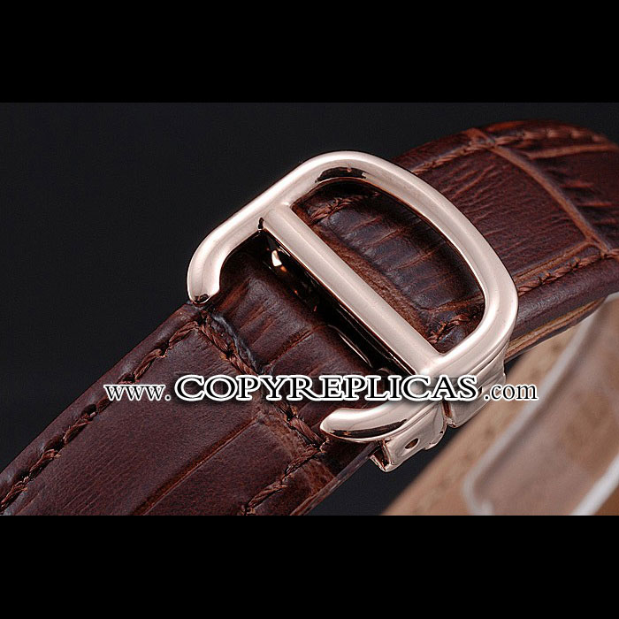 Cartier Rotonde Blue Crown Brown Leather Bracelet CTR5995 - Photo-3