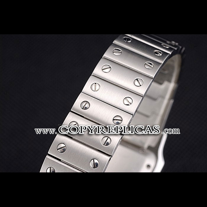 Swiss Cartier Santos White Dial Stainless Steel Case And Bracelet CTR6062 - Photo-3