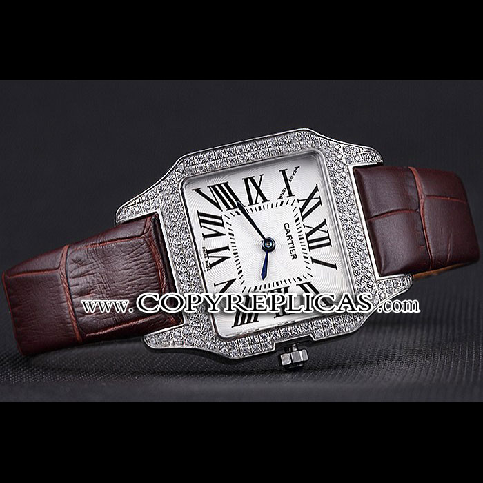 Cartier Santos 100 Diamond Silver Bezel CTR6063 - Photo-2