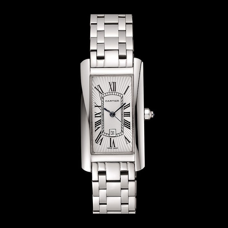 Cartier Tank Americaine 21mm White Dial Stainless Steel Case And Bracelet CTR6086