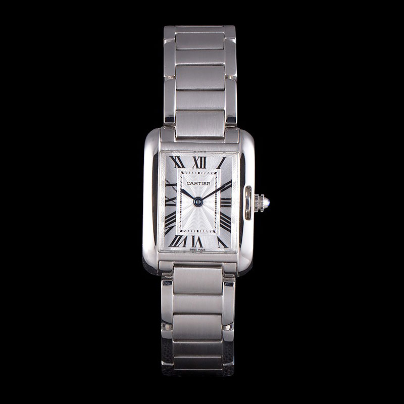 Cartier Tank Anglaise 23mm Silver Dial Stainless Steel Case And Bracelet CTR6089