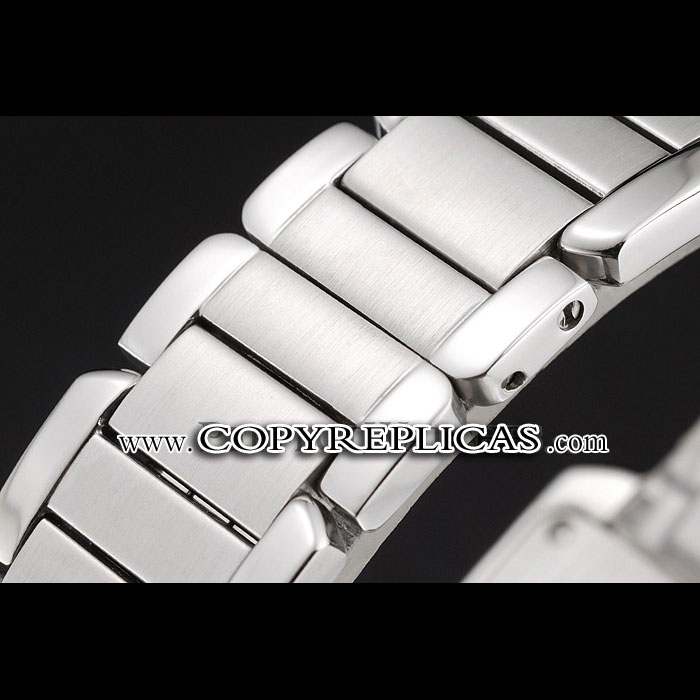 Cartier Tank Anglaise 30mm White Dial Diamonds Steel Case Stainless Steel Bracelet CTR6090 - Photo-3
