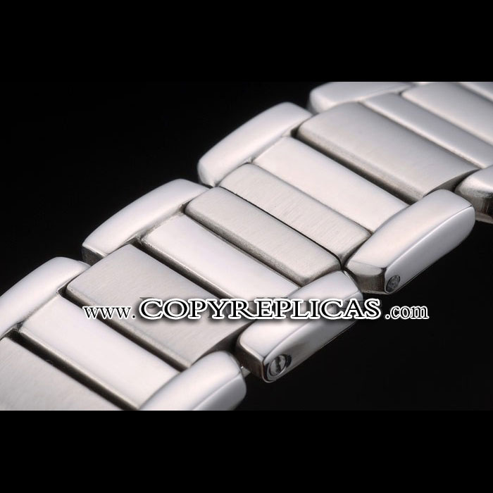 Cartier Tank Anglaise 30mm White Dial Stainless Steel Case And Bracelet CTR6092 - Photo-3