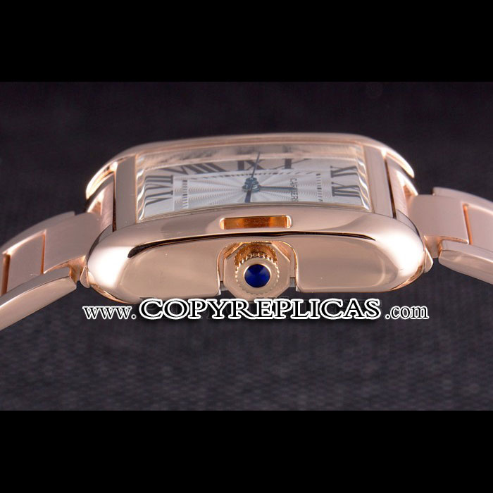 Cartier Tank Anglaise 36mm White Dial Rose Gold Case And Bracelet CTR6095 - Photo-3