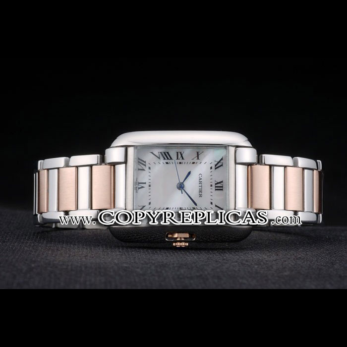 Cartier Tank Anglaise 30mm White Dial Stainless Steel Case Two Tone Bracelet CTR6103 - Photo-2