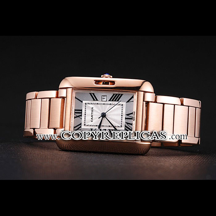 Cartier Tank Anglaise 30mm White Dial Rose Gold Case And Bracelet CTR6104 - Photo-2