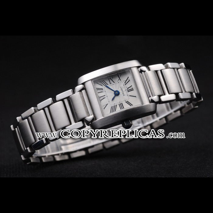 Cartier Tank Francaise 20mm White Dial Stainless Steel Case And Bracelet CTR6109 - Photo-2