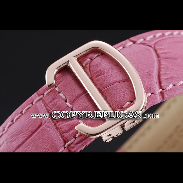 Cartier Tank MC Gold Case White Dial Pink Leather Strap CTR6120 - Photo-4