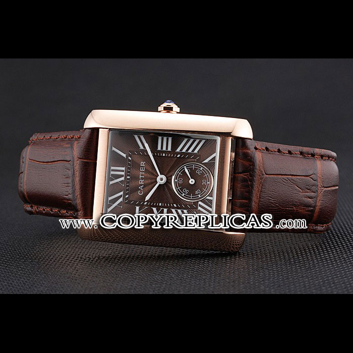 Cartier Tank MC Gold Case Brown Dial Brown Leather Strap CTR6124 - Photo-2