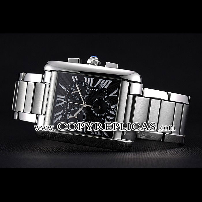 Cartier Tank MC Black Dial Stainless Steel Case And Bracelet CTR6129 - Photo-2