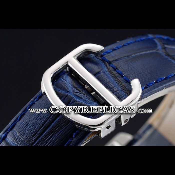 Cartier Tank MC Stainless Steel Case Blue Dial Blue Leather Strap CTR6131 - Photo-4