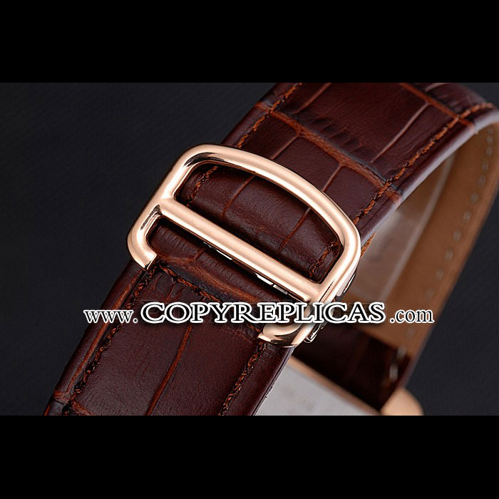 Cartier Tank MC Brown Dial Gold Case Brown Leather Bracelet CTR6135 - Photo-3