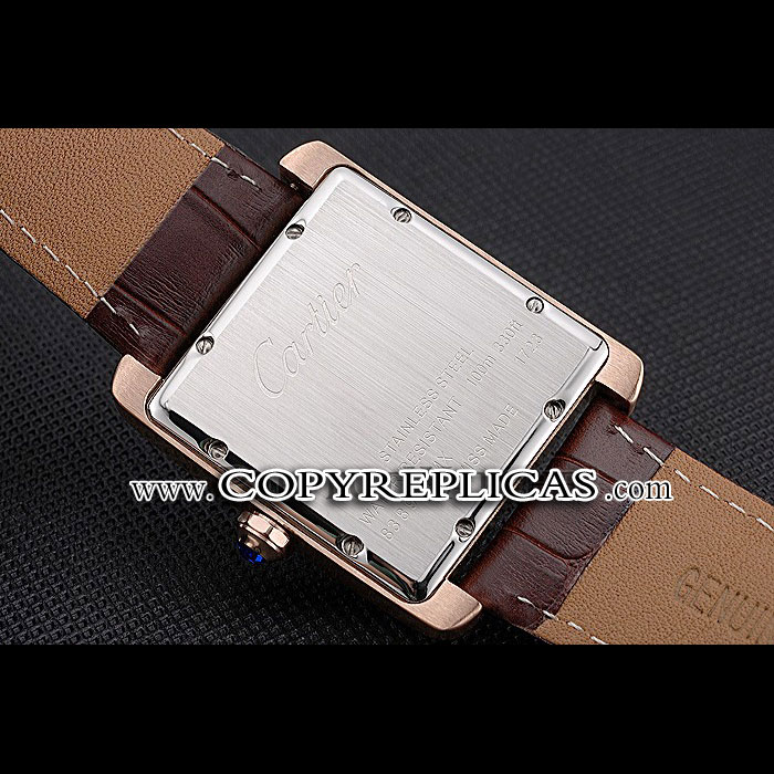 Cartier Tank MC Brown Dial Gold Case Brown Leather Strap CTR6140 - Photo-3