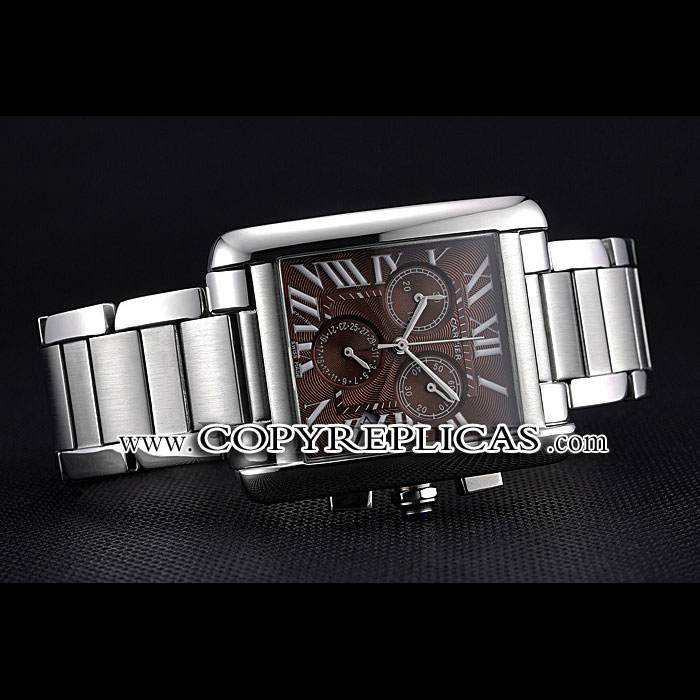 Cartier Tank MC Brown Dial Stainless Steel Case And Bracelet CTR6143 - Photo-2