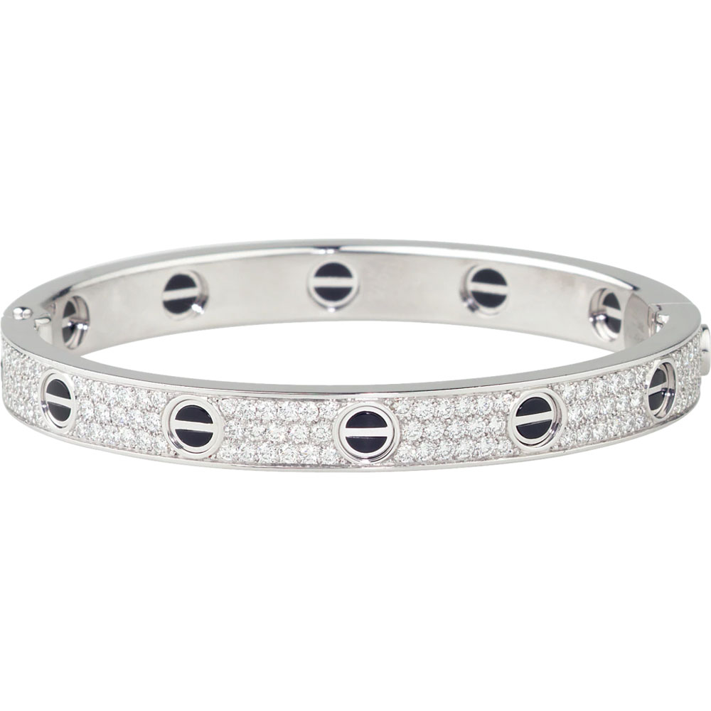Cartier Love bracelet diamond paved ceramic N6032417