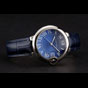Cartier Ballon Bleu Silver Bezel with Dark Blue Dial and Dark Blue Leather Band CTR5872 - thumb-2