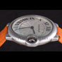 Cartier Ballon Bleu Silver Bezel with White Dial and Orange Leather Band CTR5875 - thumb-3