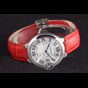 Cartier Ballon Bleu Silver Bezel with White Dial Red Leather Band CTR5878 - thumb-2