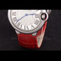 Cartier Ballon Bleu Silver Bezel with White Dial Red Leather Band CTR5878 - thumb-4