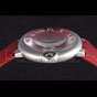 Cartier Ballon Bleu Silver Bezel with Red Dial and Red Leather Band CTR5888 - thumb-3