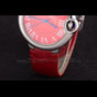 Cartier Ballon Bleu Silver Bezel with Red Dial and Red Leather Band CTR5888 - thumb-4