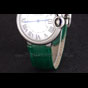 Cartier Ballon Bleu Silver Bezel with Pearl Dial Green Leather Band CTR5898 - thumb-4