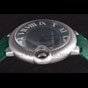 Cartier Ballon Bleu Silver Bezel with Green Dial and Green Leather Band CTR5899 - thumb-4