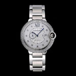 Swiss Cartier Ballon Bleu Diamond Case White Dial Stainless Steel Bracelet CTR5914