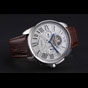 Cartier Calibre Tourbillon White Dial Stainless Steel Case Brown Leather Strap CTR5933 - thumb-2
