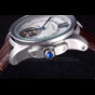 Cartier Calibre Flying Tourbillon White Dial Stainless Steel Case Brown Leather Bracelet CTR5935 - thumb-4