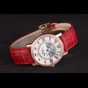 Cartier Moonphase Rose Gold Watch with Red Leather Band ct253 CTR5944 - thumb-2
