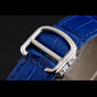 Cartier Ronde White Dial Diamond Hour Marks Stainless Steel Case Blue Leather Strap CTR5951 - thumb-3