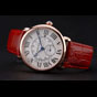 Cartier Ronde Louis Cartier White Dial Gold Case Red Leather Strap CTR5957 - thumb-2