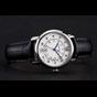 Cartier Ronde White Dial Diamond Hour Marks Stainless Steel Case Black Leather Strap CTR5958 - thumb-2