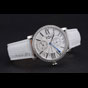 Cartier Ronde Second Time Zone White Dial Stainless Steel Diamonds White Leather Strap CTR5962 - thumb-2