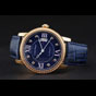 Swiss Cartier Ronde Solo Blue Dial Gold Diamond Case Blue Leather Strap CTR5966 - thumb-2