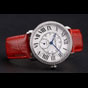 Cartier Ronde Louis Cartier White Dial Stainless Steel Diamond Bezel Red Leather Strap CTR5971 - thumb-2