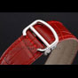 Cartier Ronde Louis Cartier White Dial Stainless Steel Diamond Bezel Red Leather Strap CTR5971 - thumb-3