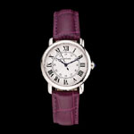 Cartier Ronde White Dial Stainless Steel Case Purple Leather Strap CTR5976