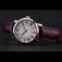 Cartier Ronde White Dial Stainless Steel Case Purple Leather Strap CTR5976 - thumb-2