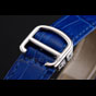 Cartier Ronde White Dial Diamond Hour Marks Stainless Steel Case Blue Leather Strap CTR5977 - thumb-3