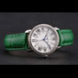 Cartier Ronde White Dial Diamond Bezel Stainless Steel Case Green Leather Strap CTR5978 - thumb-2