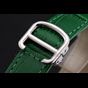 Cartier Ronde White Dial Diamond Bezel Stainless Steel Case Green Leather Strap CTR5978 - thumb-3